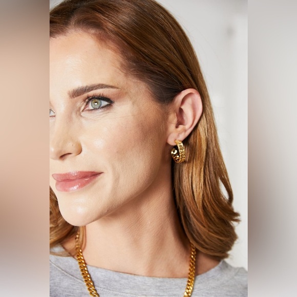 Adored Gold-Plated C-Hoop Earrings - Picture 1 of 3